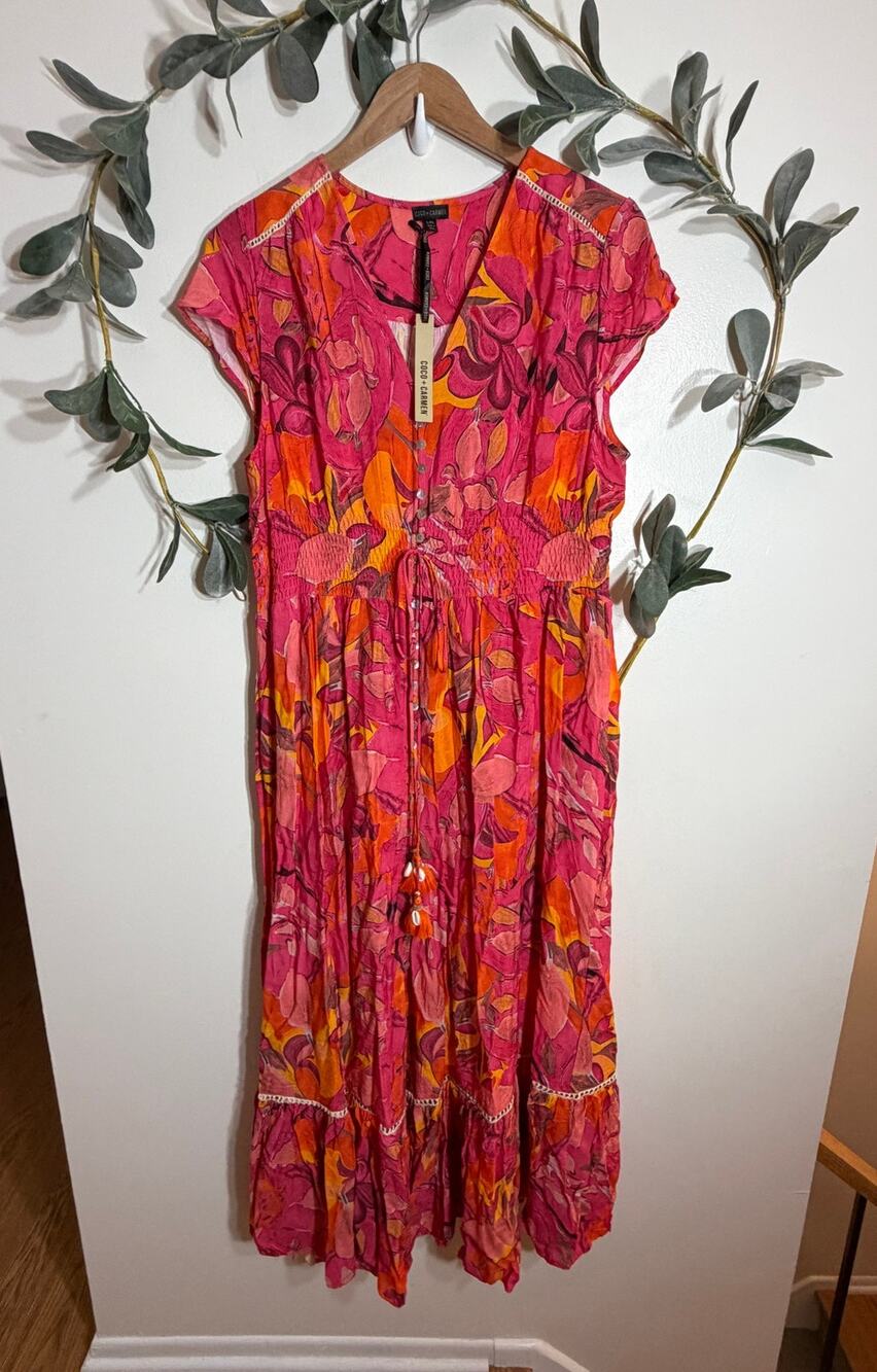 NWT Coco + Carmen Pink and Orange Maxi Dress